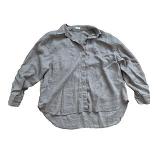 Aritzia Babaton men linen Button-Up brown Shirt brown Medium A001530